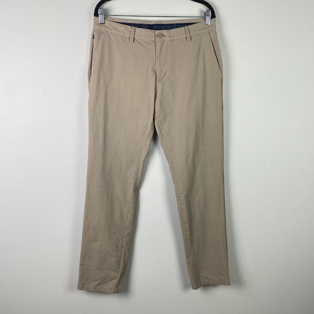 Vineyard Vines On the Go Performance Pants 32x32 Men Khaki Stretch Golf